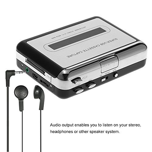 Docooler USB Convertidor Cinta a MP3 and Cassette Player,convierte los cassettes de audio a los cassettes de MP3 digitales para grabar en MP3 o Windows