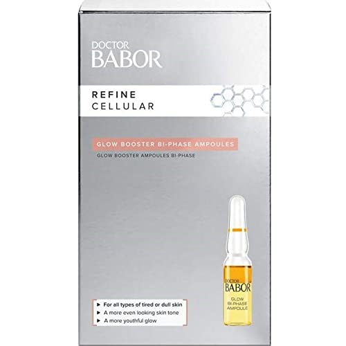 DOCTOR BABOR Glow Booster Ampollas bifásicas antienvejecimiento para el rostro con vitamina C y E para un efecto preventivo de las arrugas y una piel más suave, 7 x 1 ml