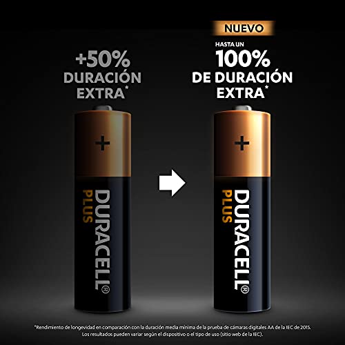 Duracell - Pilas alcalinas Plus AA, 1.5 Voltios LR6 MN1500, paquete de 18