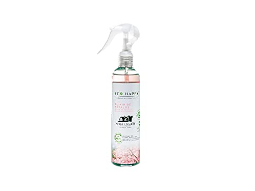 ECO HAPPY Ambientador Mikado. 95ml. más Pulverizador Textil para Hogar 245 ml. Fragancias Frescas y duraderas.… (Elixir de pétalos + Vita è Bella)