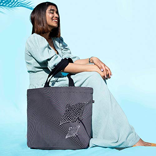 Eco Right Bolsa de lona impresa de algodón para mujeres, Bolsa de playa, Bolsa de tela para mujeres, Bolsas de regalo, Bolsas de compras, Bolsas para libros | Limones