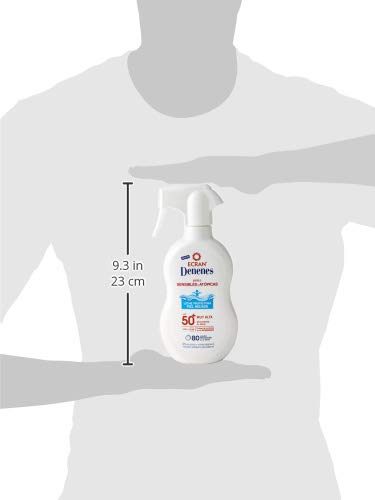 Ecran Denenes - Spray de Leche Solar Protectora SPF 50 para Pieles Sensibles y Atópicas, Pieles Mojadas, 80 Minutos de Duración - 300 ml