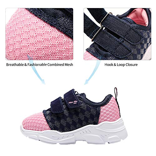 EIGHT KM Zapatos para niños pequeños/niños pequeños Zapatillas de Deporte Ligeras EKM7029 Azul Marino/Rosa Talla 32