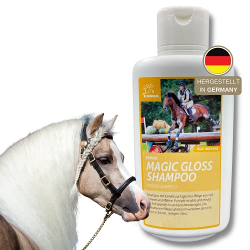 EMMA ♥ Champú para Caballos Cuidado del Caballo Cuidado del Caballo Cuidado del Pelo, Cuidado del Pelo, Crin y Cola, Brillo Sedoso, Suave, pH Neutro, 500 m