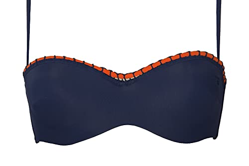 Emporio Armani Bikini Mujer Traje de baño Banda Acolchada, Cordones extraíbles y Braguita artículo 262454 5P351 Bikini, 00035 BLU Navy - Navy Blue, S
