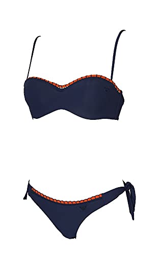 Emporio Armani Bikini Mujer Traje de baño Banda Acolchada, Cordones extraíbles y Braguita artículo 262454 5P351 Bikini, 00035 BLU Navy - Navy Blue, S