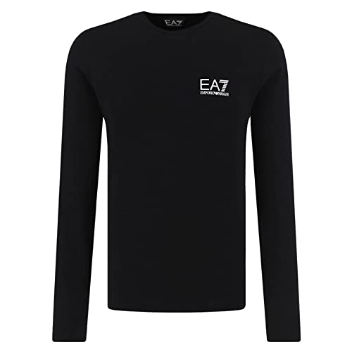 Emporio Armani Camiseta para hombre EA7 8NPT55 PJM5Z, manga larga, cuello redondo, Negro , S