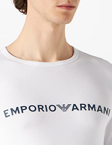 Emporio Armani Logotipo Bold Camiseta Manga Larga, Hombre, Blanco, S