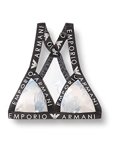 Emporio Armani Sporty Microfiber Sujetador Deportivo Triangular, Mujer, Rosa (Printbirds/Powder Pink), XL