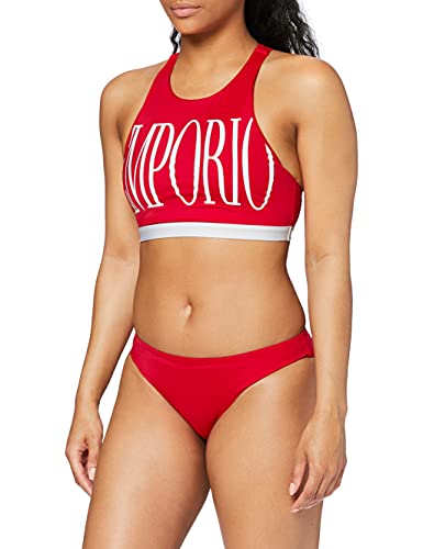 Emporio Armani Swimwear Halter Top & Brief Bikini Bold Logo Juego Biquini, Rojo, S para Mujer