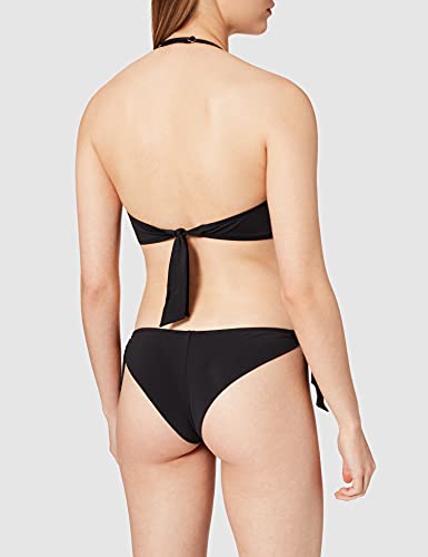 Emporio Armani Swimwear Padded Band & Bows Brazilian W/Bows Bikini Silver & Bronze Juego Biquini, Negro, S para Mujer