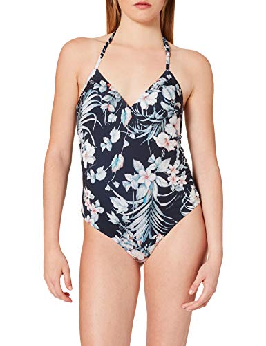 Emporio Armani Swimwear Padded Swimsuit Tropical Garden Juego Biquini, Diseño de Flores en Color Negro, L para Mujer