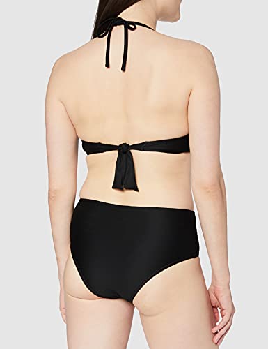 Emporio Armani Swimwear Padded Triangle & High Waist Brief Bikini Private Collection Juego Biquini, Negro, M para Mujer