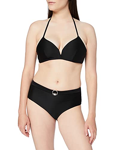 Emporio Armani Swimwear Padded Triangle & High Waist Brief Bikini Private Collection Juego Biquini, Negro, M para Mujer