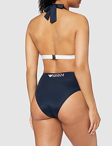 Emporio Armani Swimwear Triangle & High Brief Bikini Bold Logo Juego Biquini, Marine, S para Mujer