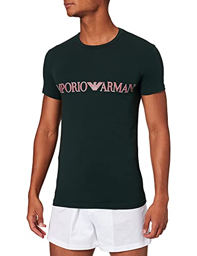 Emporio Armani T-Shirt Megalogo Camiseta, Hombre, Verde (Beetle), S