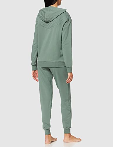 Emporio Armani Underwear Quilted Terry Chaqueta y Pantalón con Cremallera Completa, Mujer, Verde (Laurel), M