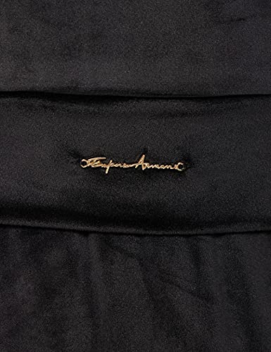 Emporio Armani Underwear Shiny Velvet Chaqueta y Pantalón con Cremallera Completa, Mujer, Negro, M