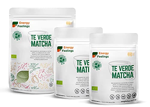 Energy Feelings Té Matcha Verde Orgánico Japonés | Té Matcha Premium Ecológico cultivado en Japón | Matcha Slim en Polvo | Ideal para Bebidas, Cocina, Latte | 200g