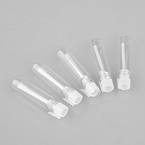 Enslz 100 botellas de perfume de cristal con gotas y viales vacías, para aceites esenciales, aromaterapia, 1 ml