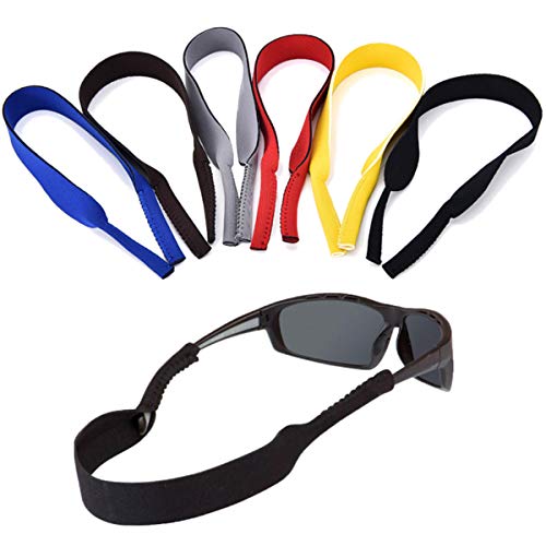 ErenBros PACK 6 Cordón elástico neopreno para gafas de sol y gafas deportivas - Correa de neopreno para retención gafas - Cinta deportiva para gafas