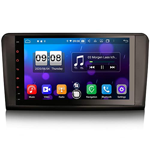 ERISIN 9 Pulgadas Android 10.0 Estéreo de Automóvil para Mercedes Benz ML/GL-Class W164 X164 Soporte Carplay Android Auto DSP GPS Sat Nav Bluetooth WiFi 4G Dab + DVB-T / T2 TPMS 8-Core