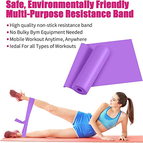 ERUW Bandas Elasticas Fitness, 2M Banda Elastica Resistencia Musculacion para Hombre, Mujer, Ejercicios de Musculares, Glúteos y Yoga Entrenamiento Bandas en Casa y Gym Pilates, Estiramiento (Purple)