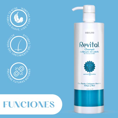 Eseuve Profesional Champú Anticaída. Fortalecedor. Revital Ml, Champú Anticaida, Menta, 800 Mililitro