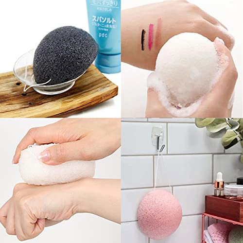 Esponja Konjac,Forreen 5 Piezas Esponja Facial Konjac Esponjas Faciales Hemisférica Esponja Exfoliante Facial Cuidado de Piel Facial para Todo Tipo de Piel