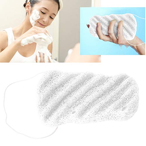 Esponjas faciales Esponja Konjac Tipo de onda larga Cuerpo Konjac Wash Face Flutter Esponjas faciales naturales para el cuidado del cuerpo Exfoliante suave Limpieza profunda para(Blanco)