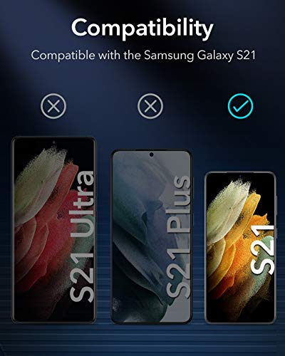 ESR Protector de Pantalla Liquid Skin Compatible con Samsung Galaxy S21 (2021), 3 Unidades, Compatible con Sensor de Huellas, Film de polímero, Cobertura Completa, instalación en seco.