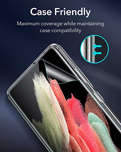 ESR Protector de Pantalla Liquid Skin Compatible con Samsung Galaxy S21 Ultra (2021), 3 Unidades, Compatible con Sensor de Huellas, Film de polímero, Cobertura Completa, instalación en seco.