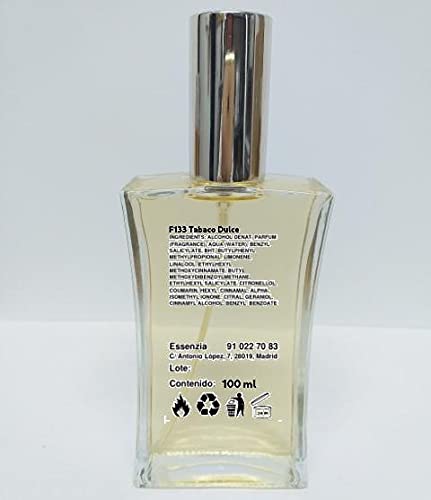 ESSENZIA, F133 Dulce Tabaco, Agua de Perfume, Oriental Especiada, Mujeres, Vaporizador 100 ml