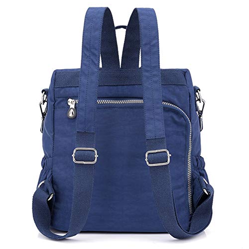 Estwell Mochila Mujer Casual Bolso Mochila Antirrobo Impermeable Nylon Mochila Escuela Multifuncional Gran Capacidad Bolso Bandolera Mochila de Viaje, Azul Oscuro