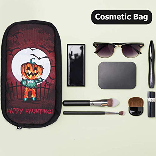 EXCEART Patrón de Calabaza de Halloween Bolsa de Papelería Portátil Estuche de Lápices Bolsa de Cosméticos para Estudiantes Niños Mujeres