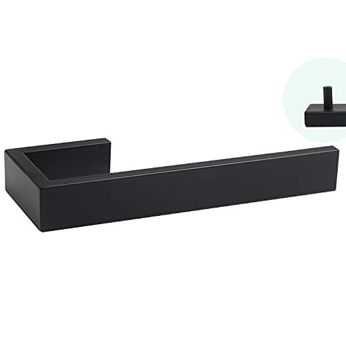 EXLECO Toallero 21cm Barra de Toalla Soporte de Pared 304 Acero Inoxidable Toallero Negro Cepillados para Baño y Cocina