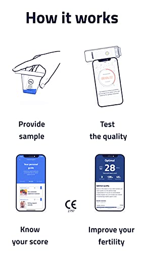 ExSeed - Test doméstico de fertilidad masculina - Comprueba la motilidad y concentración de espermatozoides en el esperma - Exactitud de laboratorio - App móvil - 2 tests