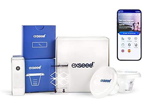 ExSeed - Test doméstico de fertilidad masculina - Comprueba la motilidad y concentración de espermatozoides en el esperma - Exactitud de laboratorio - App móvil - 2 tests