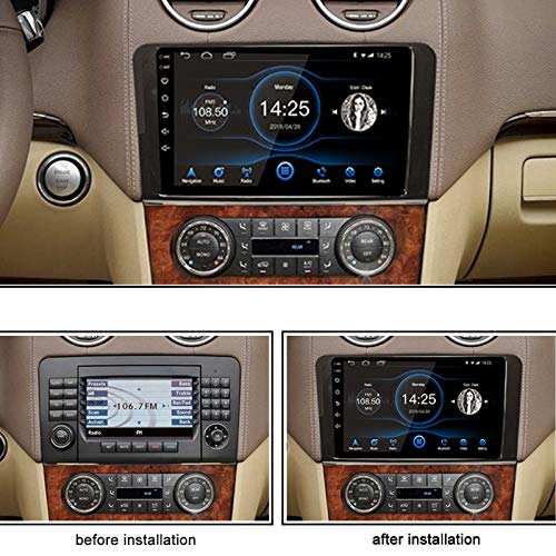 EZoneTronics 9 Pulgadas 2 DIN Android 10.1 Radio de Coche estéreo para Mercedes Benz ML GL W164 Pantalla táctil Navegación GPS de con BT USB WiFi Am/FM/RDS SWC Mirror Link Player 2G RAM + 32G ROM