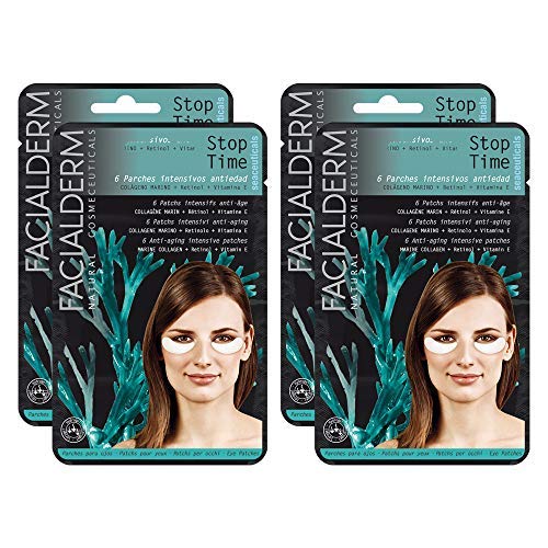 Facialderm - Parches Ojos con Colágeno, Pack 4 x 3 unidades | Parches Antiojeras Colágeno Antiedad