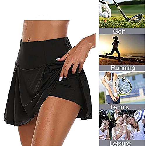 Faldas Pantalón Deportiva de Tenis 2 En 1 Mujer Cortas Ropa TenisRespirable Falda de Golf Pilates Fitness Correr Deporte