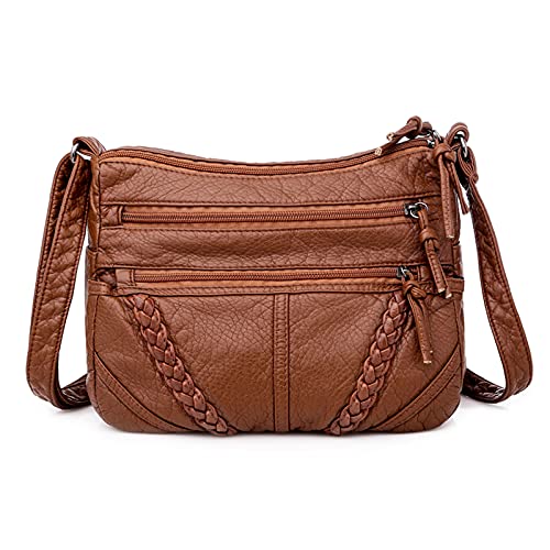 FANDARE Moda Bolso Bandolera Mujer Bolso Movil Mujer Bolso de Hombro Bolso de Mano de Mujer Cruzado de Cuero PU Bolso de Mensajero Bolso Movil Crossbody Bag marrón