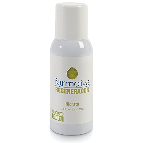 FARMOLIVA Regenerador - Spray Regenerador 60 ml - Crema Hidratante y Antiarrugas Líquida en Aerosol - Repara la Piel Dañada - Con Aceite de Oliva Premium - Reduce Cicatrices, Estrías o Manchas