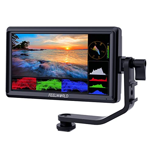 FEELWORLD FW568 V2 DSLR de 5.5 Pulgadas en cámara Monitor de Campo Pequeño Full HD 1920x1152 IPS 3D LUT Forma de Onda Ilustración Vectorial con 4K HDMI 8.4V DC Salida de Entrada