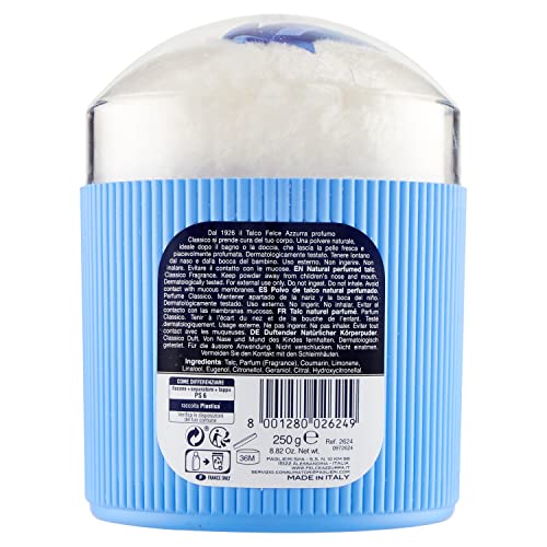 Felce Azzurra Polvo de Talco, Perfume Classico, 250 g