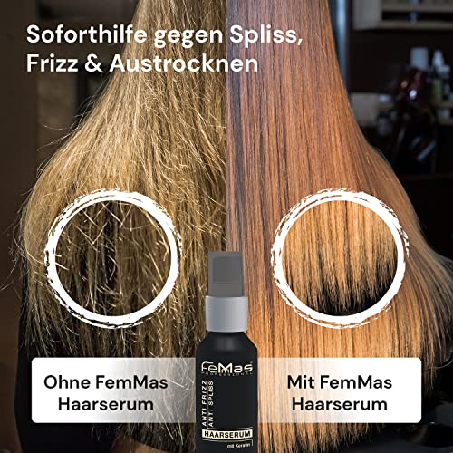 Femmas Sérum para el cabello con queratina, anti puntas abiertas, contra quebradizos, cabello seco, sin engrasar.