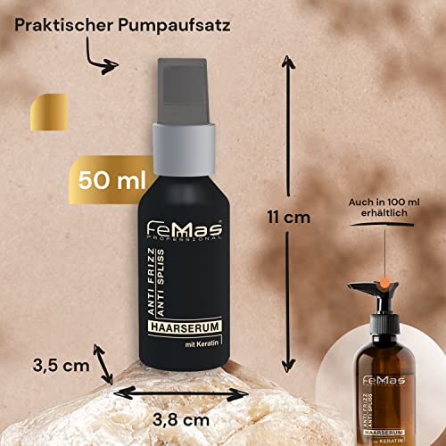 Femmas Sérum para el cabello con queratina, anti puntas abiertas, contra quebradizos, cabello seco, sin engrasar.