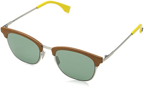 FENDI FF 0228/S QT VGV Gafas de Sol, Verde (Silver Green/Green), 50 para Hombre