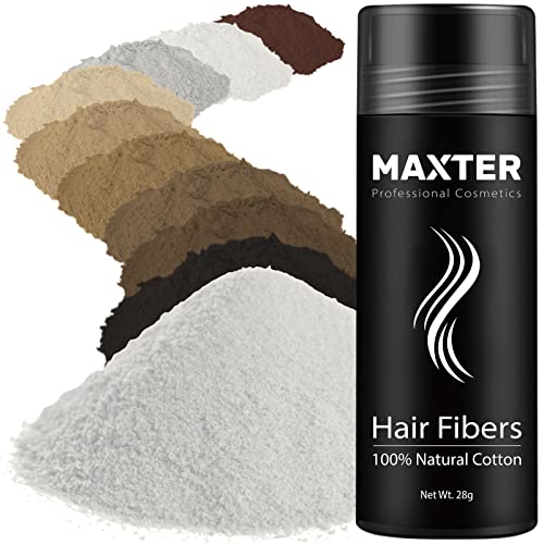 Fibras Capilares Maxter - Disimula la Falta de Pelo al Instante, Microfibras de Algodón en Polvo 100% Natural para Hombre y Mujer (Blanco 28g)