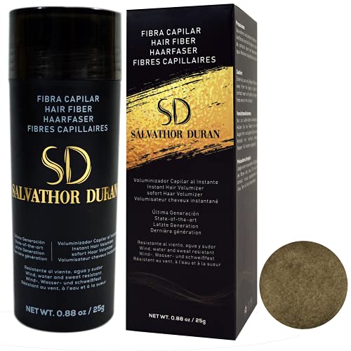 Fibras Capilares Salvathor Duran 25 g - Disimula Alopecia - Cubre Caída del Cabello - Retoca y Crea Volumen del Pelo de Hombres y Mujeres - Hair Fiber (Castaño Claro)